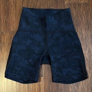lululemon athletica Navy Camo Bike Shorts
